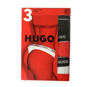 Hugo Boss Women's Triplet Thong Stripe 3Pack Stretch Thongs Strings US 2XL IT 48